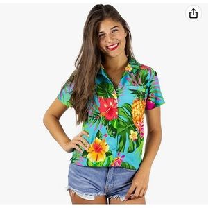 NWT Hawaiian Button Down Women's Blouse